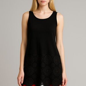 Pretty Angel Black Lace Tunic Top